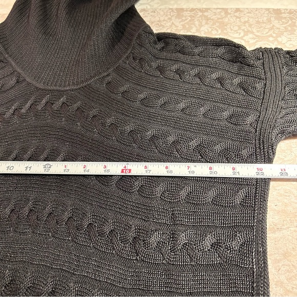 Lauren Ralph Lauren ~Black Cowl Neck Cableknit Tunic Sweater in 3X - Picture 10 of 12
